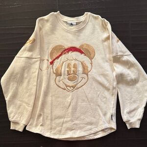 Disney Cream Sweater with Gold Mickey Design